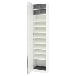 PAX / AHEIM Kombinacija garderobera, bela/ogledalo, 50x38x236 cm