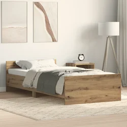vidaXL Posteljni okvir brez vzmetnice artisian hrast 75x190 cm
