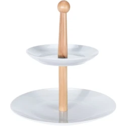 Excellent Houseware Dvonadstropna porcelanska etažerja