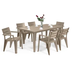 Fujuli 6+1 set vrtnega pohištva cappuccino