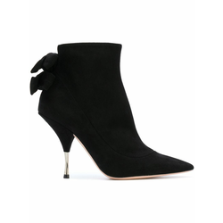Rochas-bow heeled ankle boots-women-Black