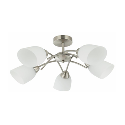Plafonski luster DONNA 5xE27/60W/230V nikl