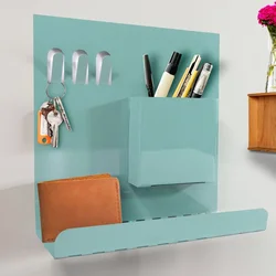 Hanah Home metalni zidni organizer Met Gnz-B346, pastelno plava