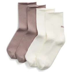 PUMA Womens Short Socks (2-Pack), Clothing, Beige Combo, 35/38