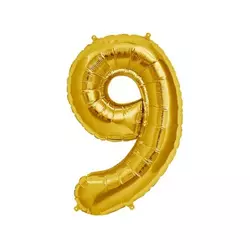 Baloni brojevi 1m folija - Zlatna, broj 9