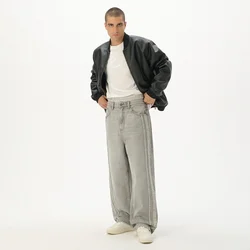 Cropp - Super baggy farmerke - light grey