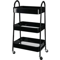 VILDE 568115 - Metalna polica sa 3 nivoa, crna , 44×31,5×78,5 cm