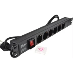 ExeLink Razvodni PDU panel za rack 19 in, sa 6 uticnih mesta, kabl 2m (aluminijum)