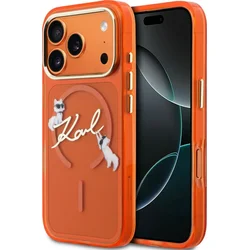 Maska za telefon iPhone 17 Pro Karl Lagerfeld IML Choupettes Karl Script Logo MagSafe