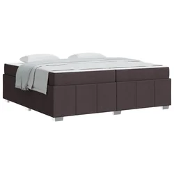 Vidaxl Konstrukcija postelje Temno rjava 200 x 200 cm blago