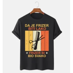 MAFIMI Majica Da je frizer biti lako frizer bi bio svako, Crna