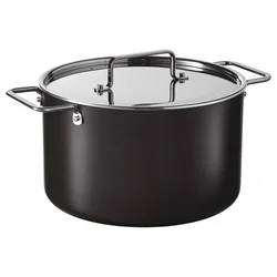 GULDÖRING Lonac s poklopcem, neprianjajući sloj nerđajući čelik/Crnosiva, 5 l