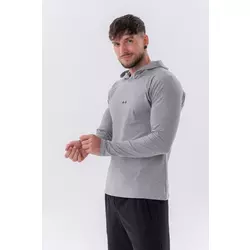 NEBBIA Muška majica dugih rukava Hoodie Light Grey