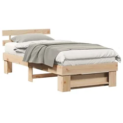 Vidaxl Konstrukcija postelje Rjava 75 x 190 cm Masivno borovo les