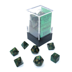 Kockice Chessex - Scarab - Mini Polyhedral - Jade & Gold (7)