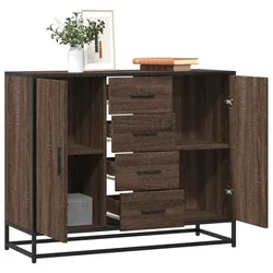 Komoda smeđi hrast 92x35x76 cm izrađeno drvo