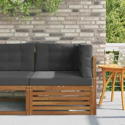 Vanjska kutna sofa Čvrsto drvo akacije Prirodna