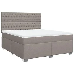 Vidaxl Box spring postelja z vzmetnico taupe 180x200 cm blago