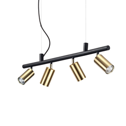 Ideal Lux - LED luster na sajli DYNAMITE 4xGU10/7W/230V CRI 90 crna/mesing