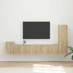 Set TV komoda Zidne 3 pcs Sonoma hrast Konstruirano drvo