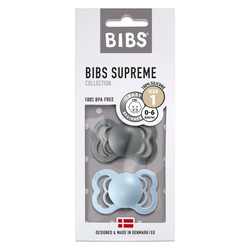 bibs® ortodontska duda supreme silicone iron & baby blue