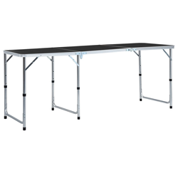 Den Zložljiva miza za kampiranje siva iz aluminija 180x60 cm