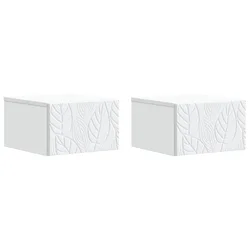 vidaXL Stenska stranska miza 2 pcs Bela 34,5 x 33 x 20 cm