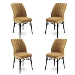 Hanah Home Set 4 trpezarijske stolice Flex Kapućino-Crni