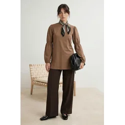 Trendyol Modest Ženska bluza Tctss26Uk00001, Smeđa