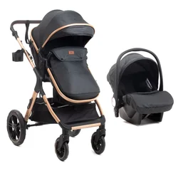 BBO Kolica za bebe 3 u 1 Dory, Do 22 kg, Crna