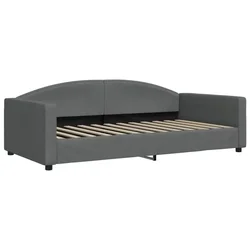 Vidaxl Raztegljiva postelja temno siva 100x200 cm blago