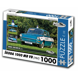 Retro cars - Puzzle Škoda 1000 MB VB (1967) - 1 000 dijelova