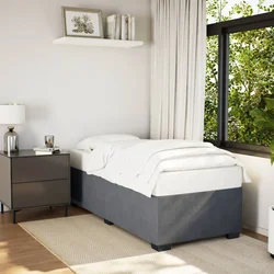 vidaXL Posteljni okvir temno siv 90x200 cm žamet
