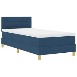 LED Box Spring Krevet s LED trakama Plava 100 x 200 cm tkanina