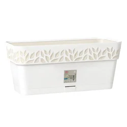 Saksija za cveće Opera Cloe 49x18x17cm 9.5l bela/bež