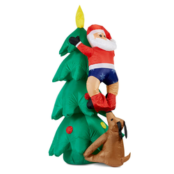 Santa on Tree, Napihljiv Božiček na stromu, 150 cm, kompresor, 6 LED diod ( santaontrree)
