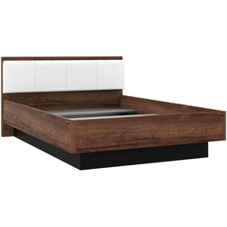 Carryhome POSTELJA 140 cmx200 cm , leseni material bela, črna, hrast