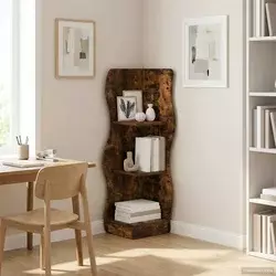 Kutna polica Dimljeni hrast 34 x 33 x 102 cm Konstruirano drvo