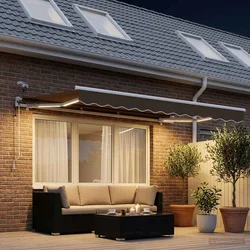 Povlačivi tende Sivosmeđa 350 x 250 cm Poliester