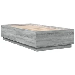 Vidaxl Posteljni okvir siva sonoma 90x190 cm inženirski les