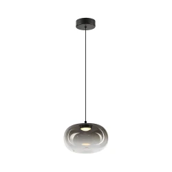 LED luster na sajli VASO LED/4W/230V preč. 18 cm crna/dimljena