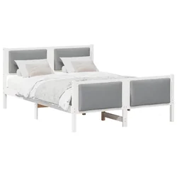 Vidaxl Konstrukcija postelje Svetlo siva 140 x 190 cm blago