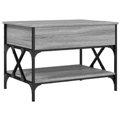 Stolić za kavu siva boja hrasta 70x50x50 cm od drva i metala