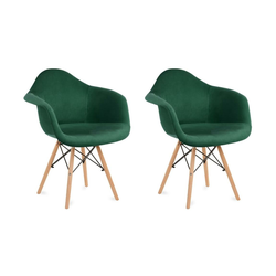 SET 2x Jedilni stol NEREA 80x60,5 cm zelena/bukev