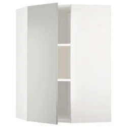 METOD Ugaoni zidni element s policama, bela/Havstorp svetlosiva, 68x100 cm