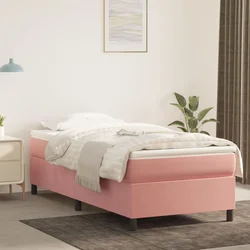 vidaXL Box spring postelja z vzmetnico roza 100x200 cm žamet