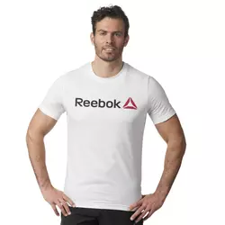 Reebok QQR- REEBOK LINEAR READ, muška majica za fitnes, bela