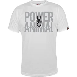011Shop Muška majica kratkih rukava Power animal, Bela