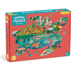 Mudpuppy Puzzle Wetlands v obliki želve 300 kosov