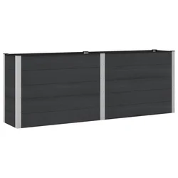 Povišena vrtna gredica Crna 250 x 50 x 91 cm